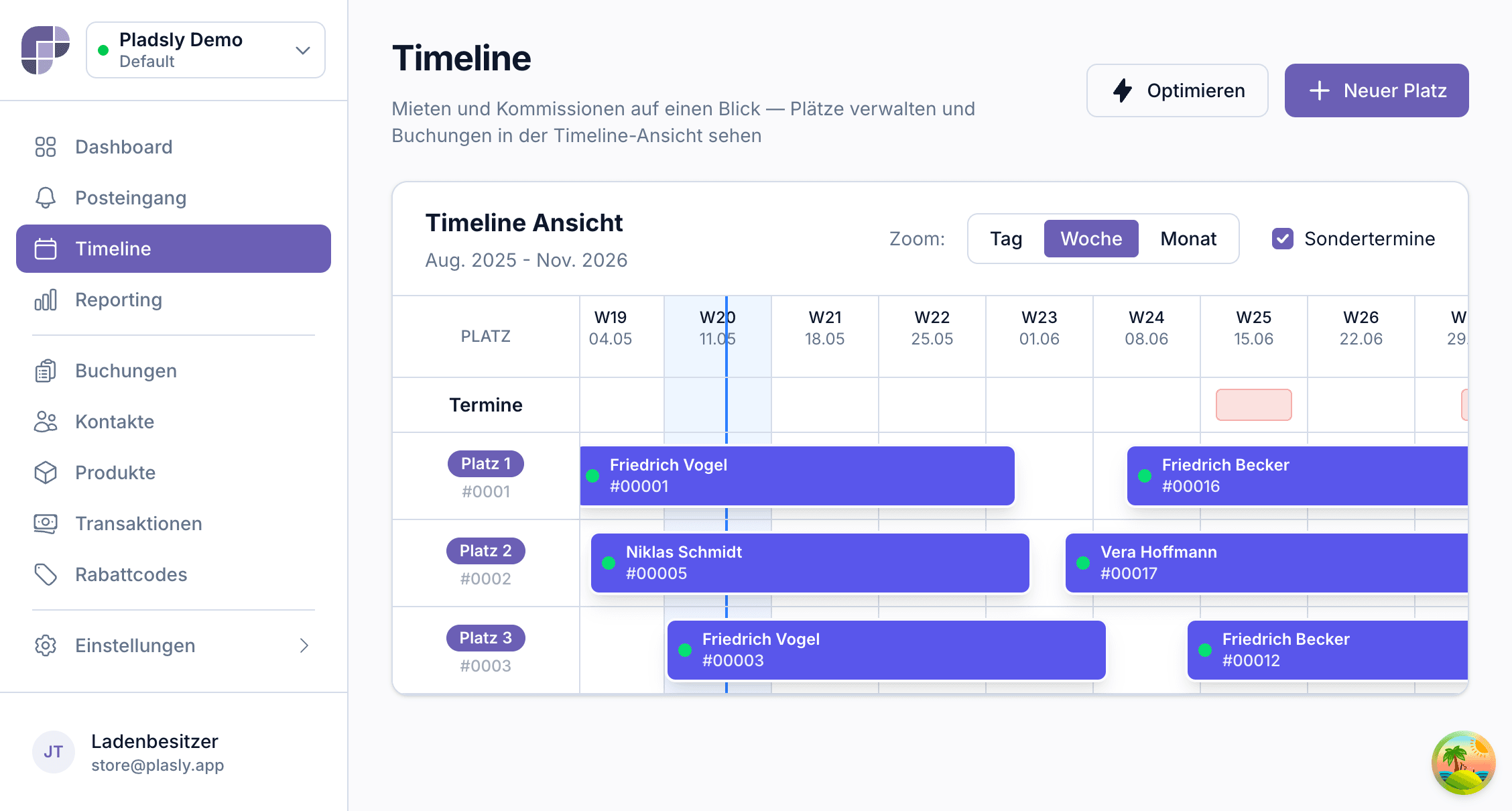 Pladsly Dashboard